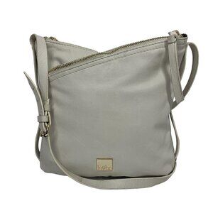 Kooba Stratford White Leather Hobo Triple Compartment Crossbody Bag 9"x9”